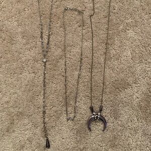 3 Piece Silver Necklace Lot